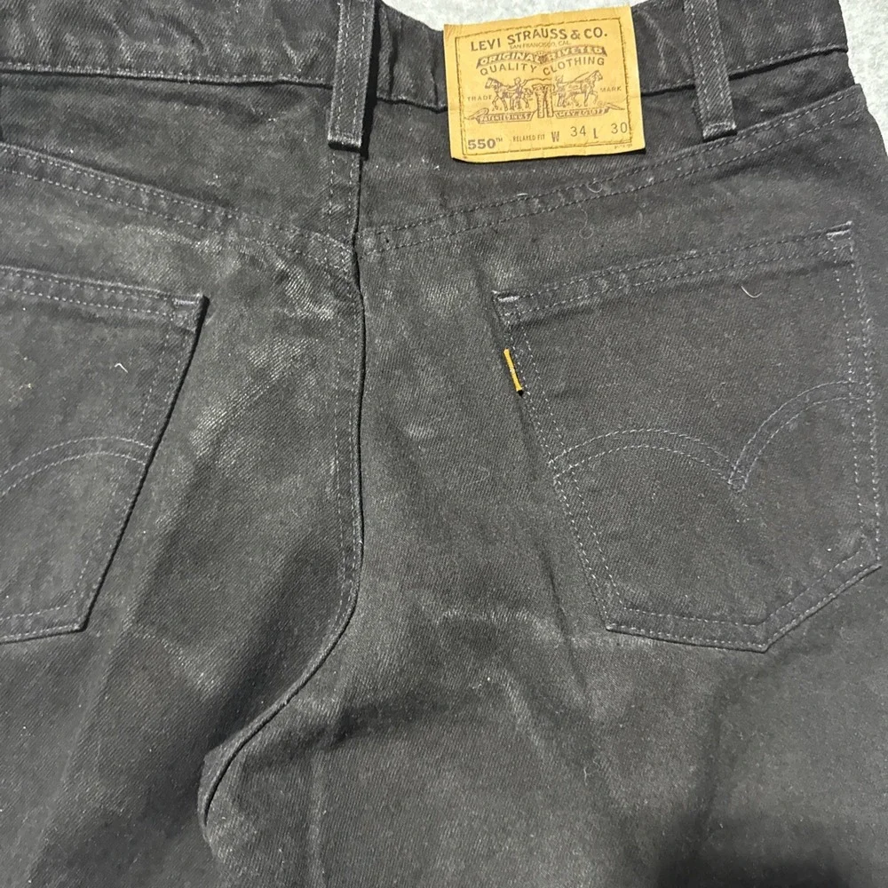 Vintage Levis 550 Orange Tab Jeans Men Black 34x30 Relaxed Fit 90s (2027)
